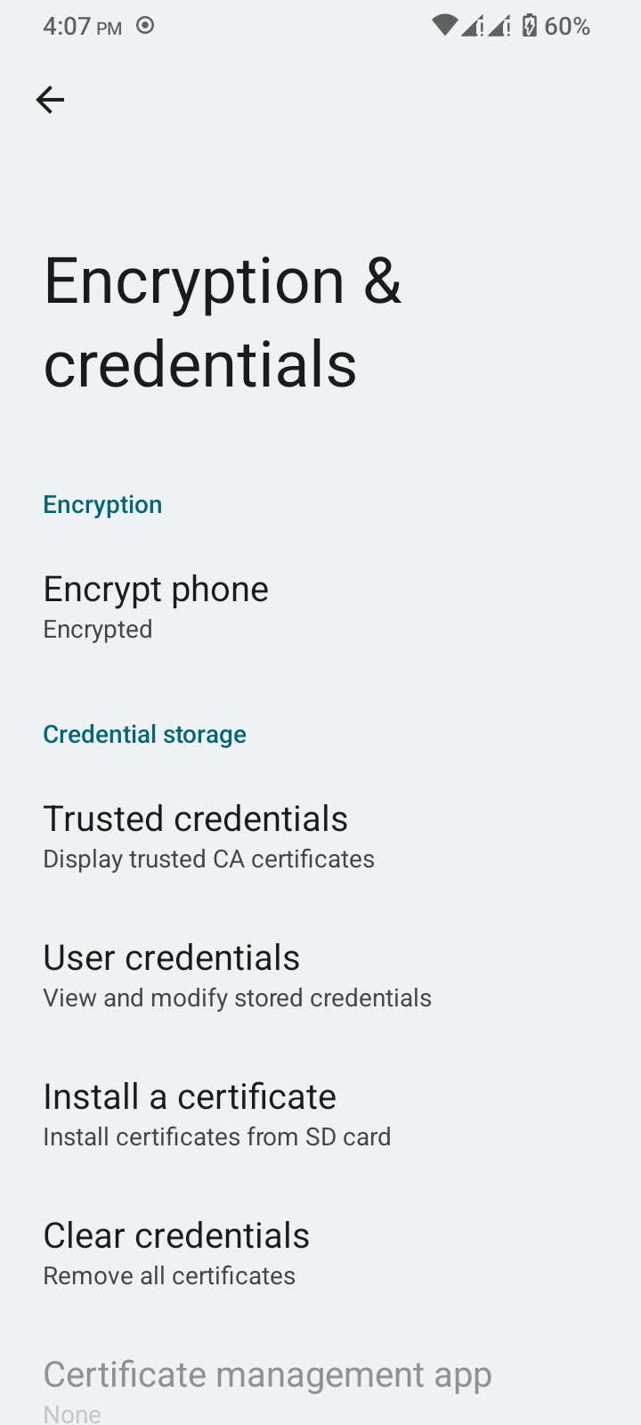 Encryption Status