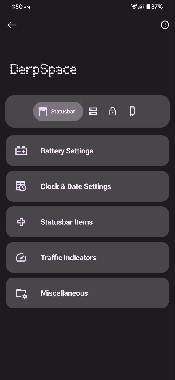 DerpSpace Statusbar Customization