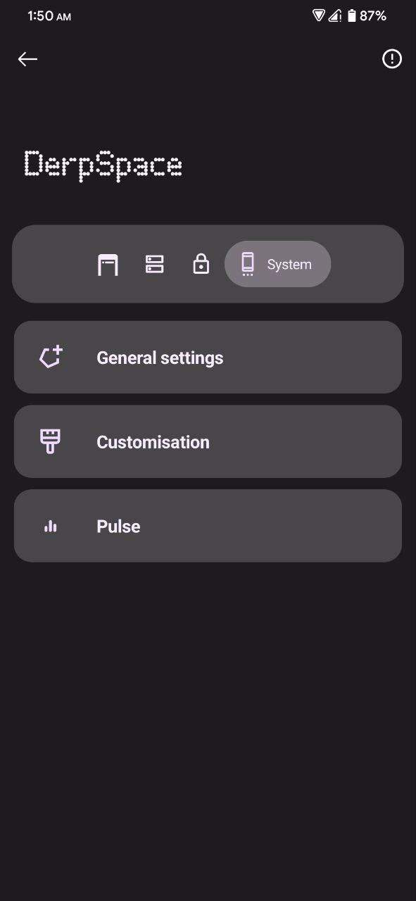 DerpSpace System Customization